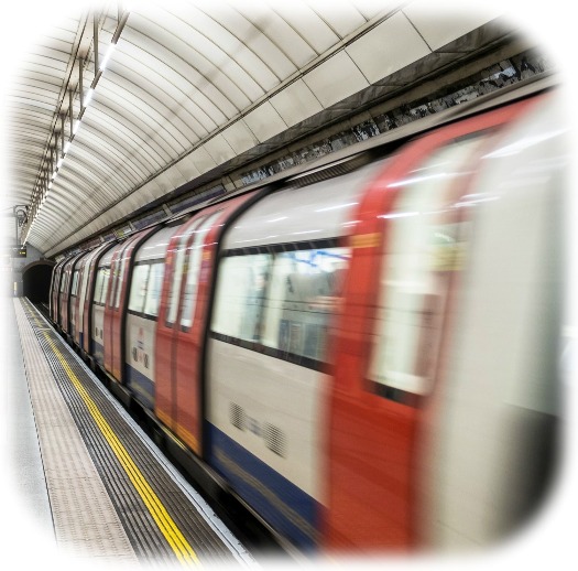 Motion blur image of tube train