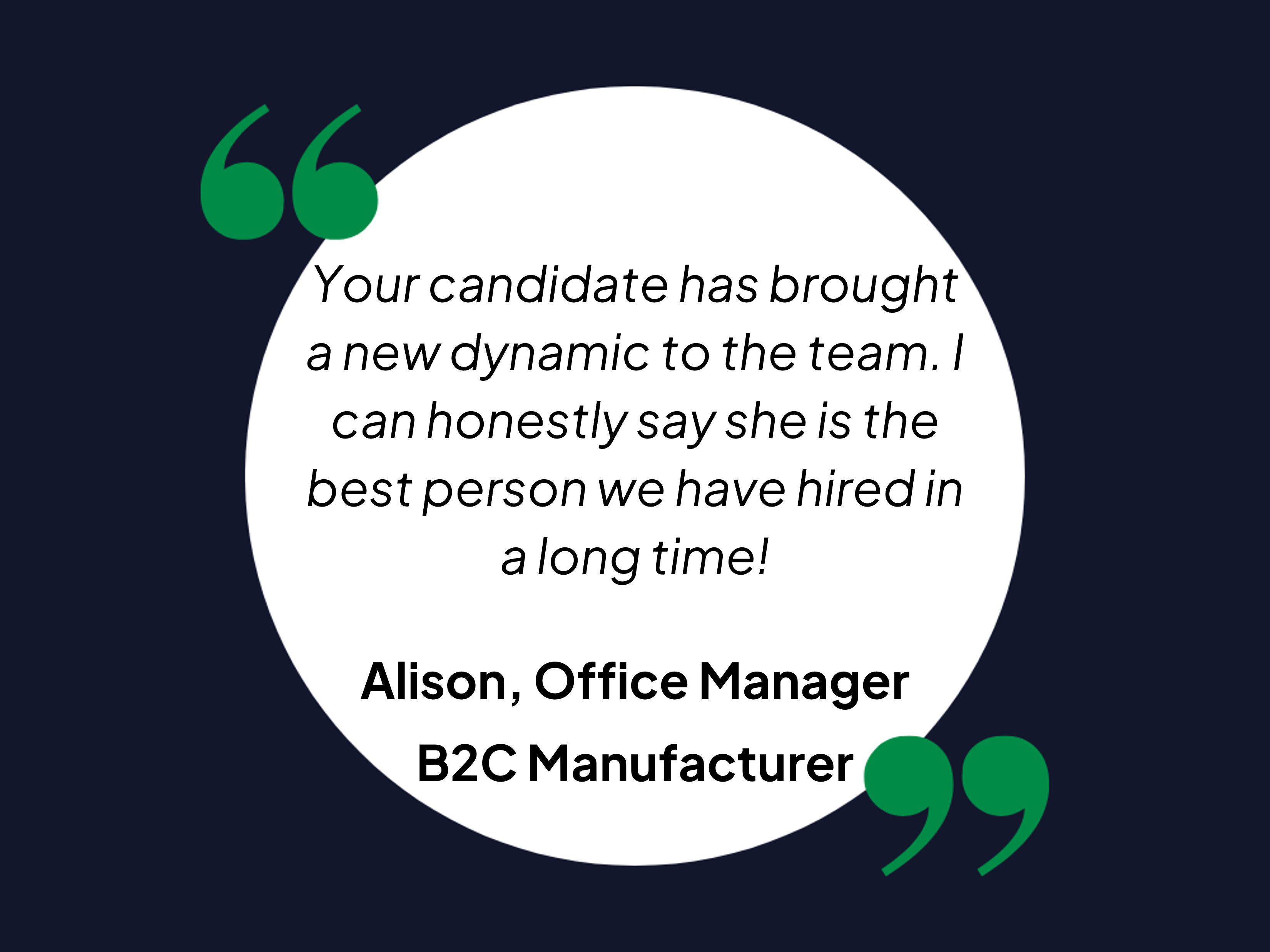  B2C manufacturer testimonial