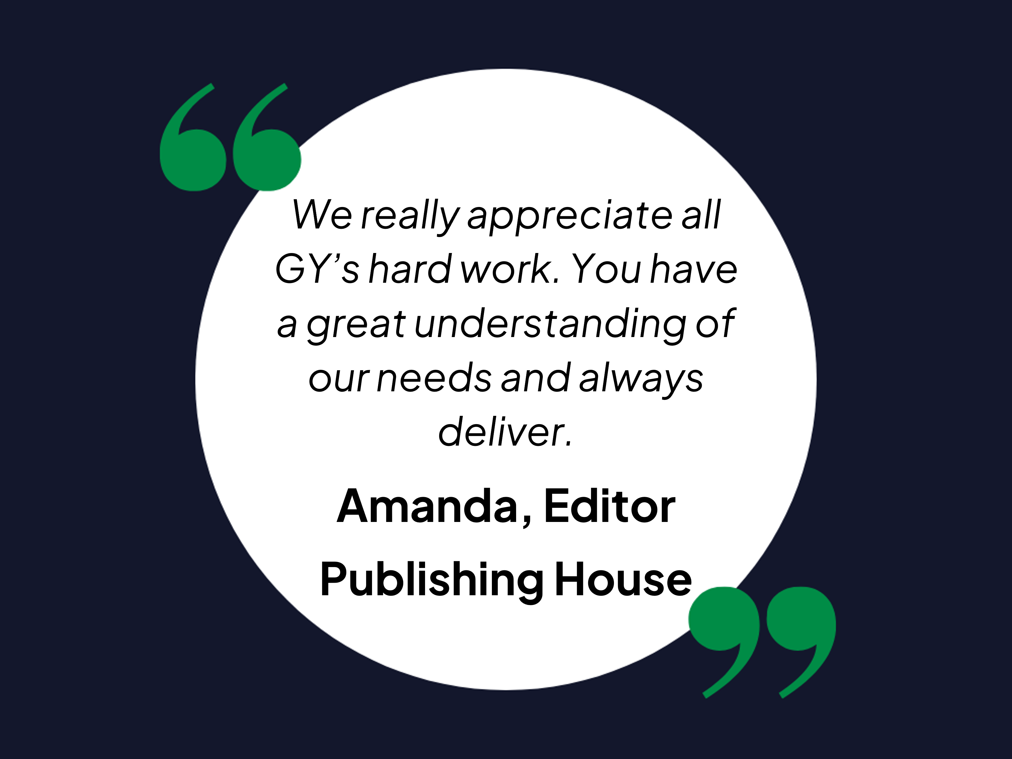 publishing testimonial