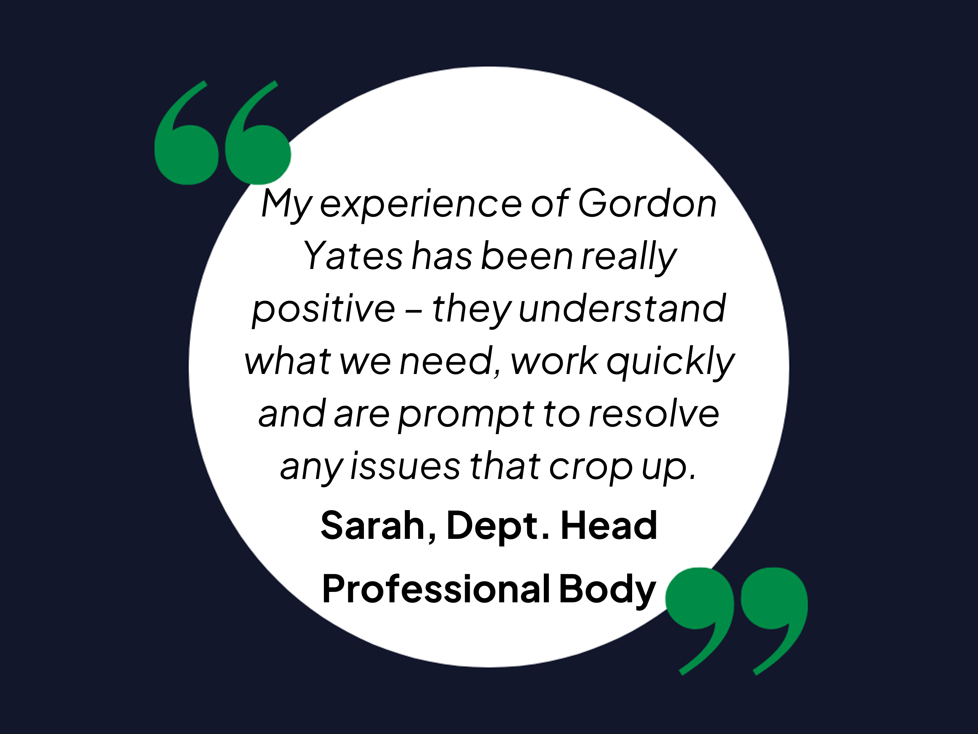 professional body testimonial
