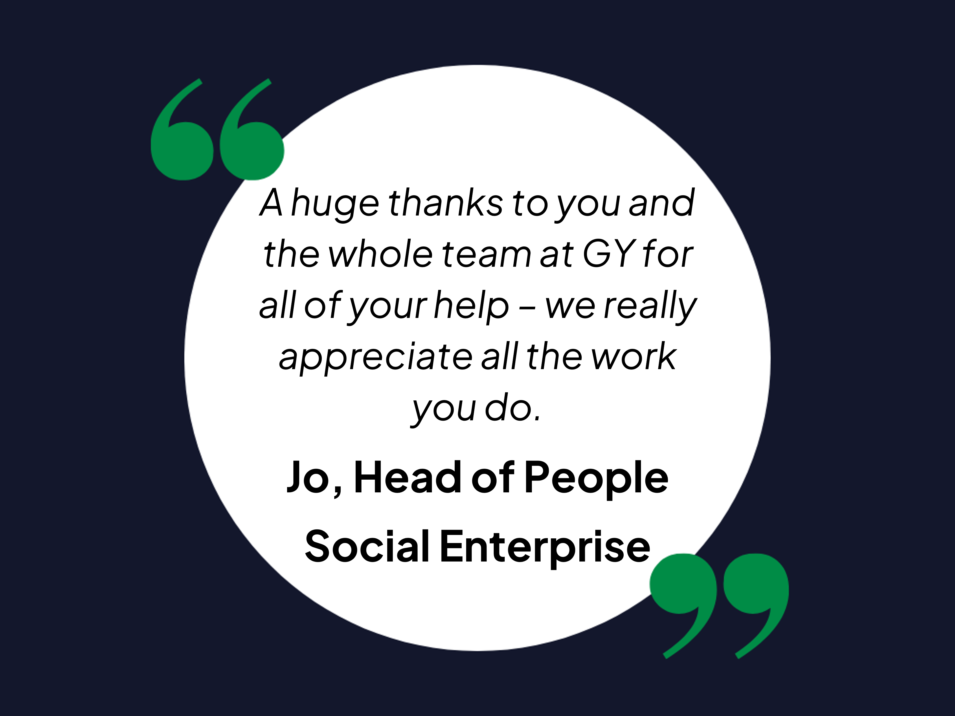 social enterprise testimonial