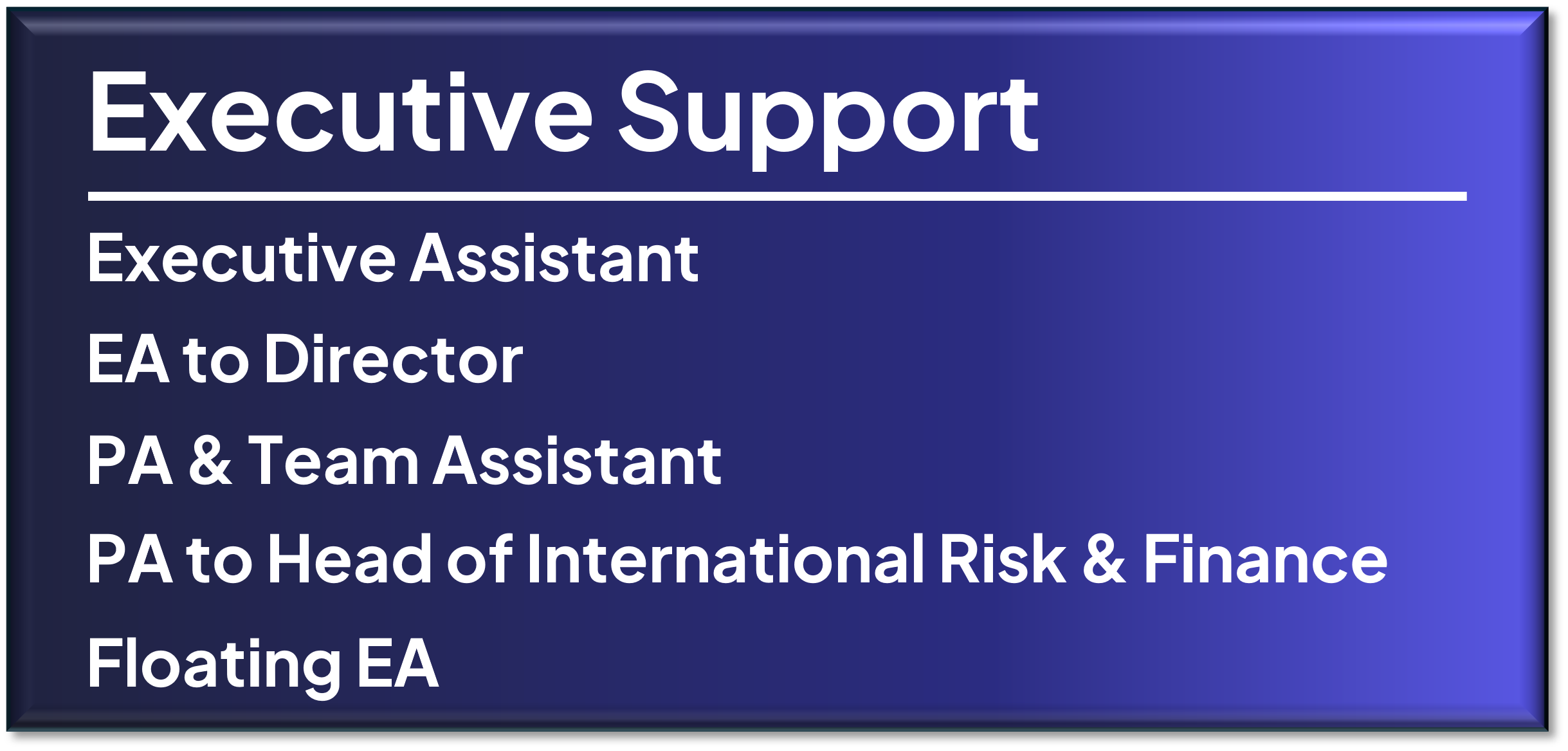 executive support role type executive support role type